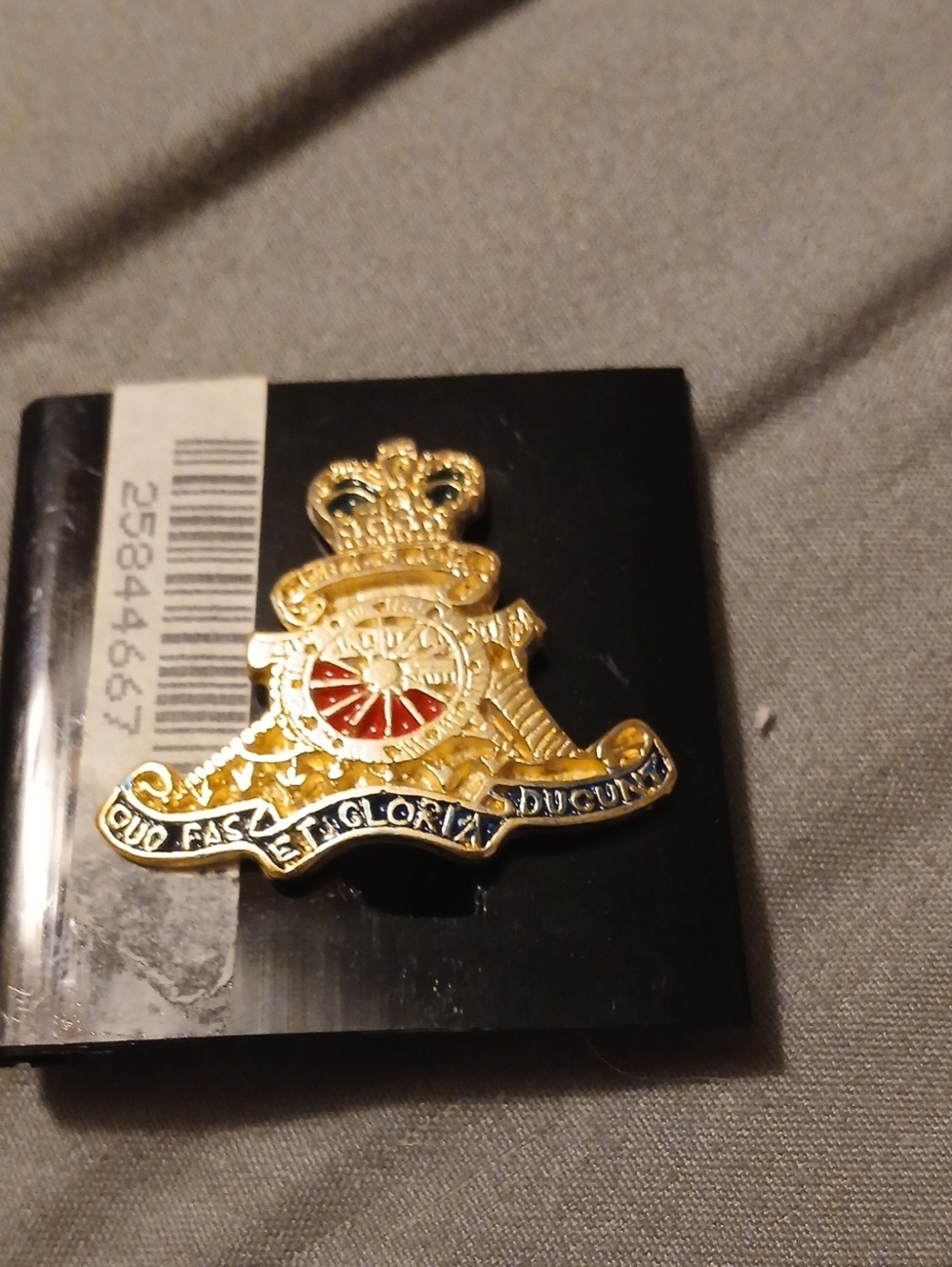 Gold and Red Enamel Military Crest Lapel Pin - Men Accessories